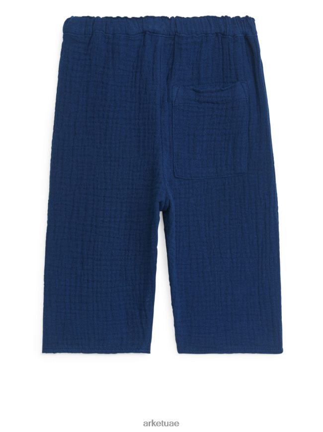 ملابس عبد اللطيف ARKET أطفال بنطلون قطن موسلين أزرق غامق BXB8481769