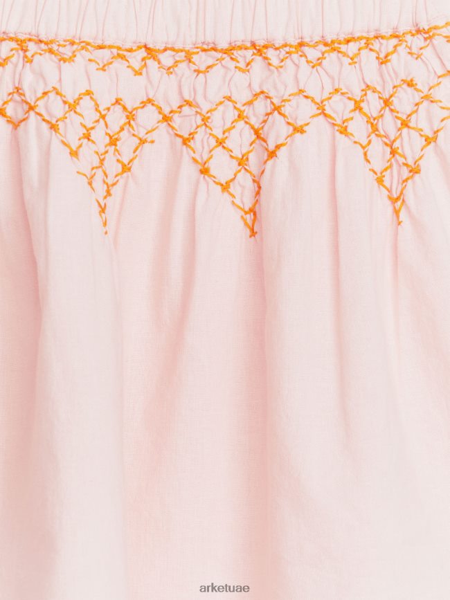 ملابس عبد اللطيف ARKET أطفال تنورة الكتان المطرزة لون القرنفل BXB8481385