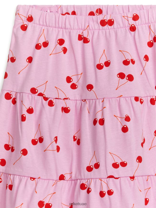 ملابس عبد اللطيف ARKET أطفال تنورة جيرسي مطبوعة أحمر وردي BXB8481389