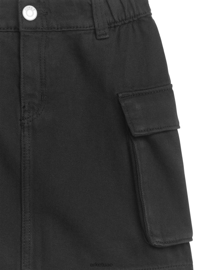 ملابس عبد اللطيف ARKET أطفال تنورة صغيرة منسوجة أسود BXB8481388