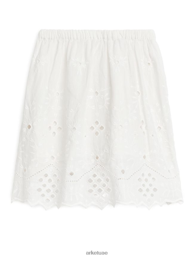 ملابس عبد اللطيف ARKET أطفال تنورة ميدي بروديري أنجليز أبيض BXB8481383