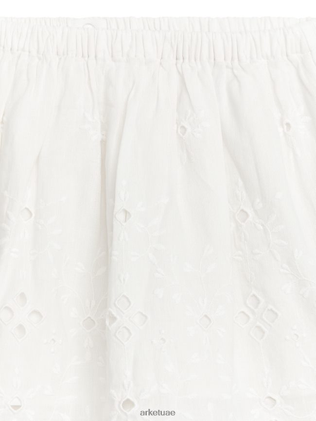 ملابس عبد اللطيف ARKET أطفال تنورة ميدي بروديري أنجليز أبيض BXB8481383