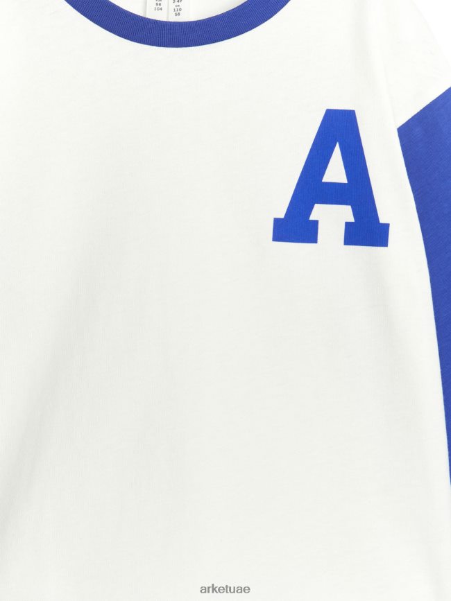 ملابس عبد اللطيف ARKET أطفال تي شيرت اسكواش ابيض ازرق BXB8481502