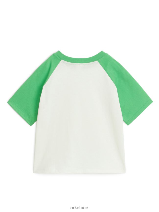ملابس عبد اللطيف ARKET أطفال تي شيرت بأكمام راجلان أبيض / أخضر BXB8481443