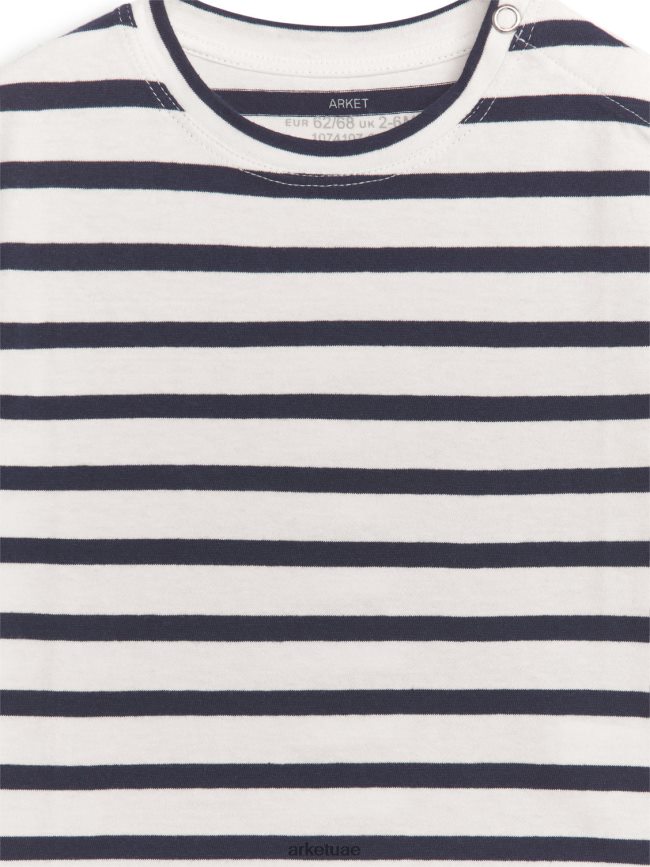 ملابس عبد اللطيف ARKET أطفال تي شيرت بأكمام قصيرة أزرق غامق/أبيض BXB8481723