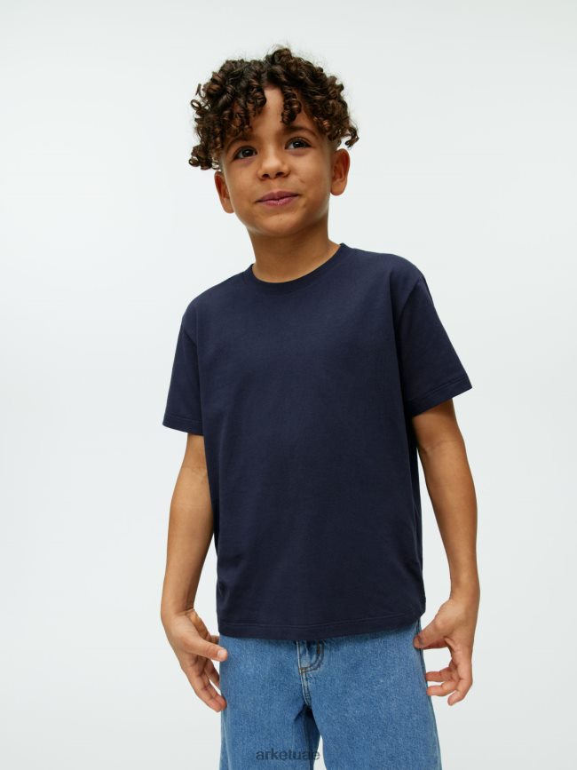 ملابس عبد اللطيف ARKET أطفال تي شيرت برقبة دائرية أزرق غامق BXB8481493