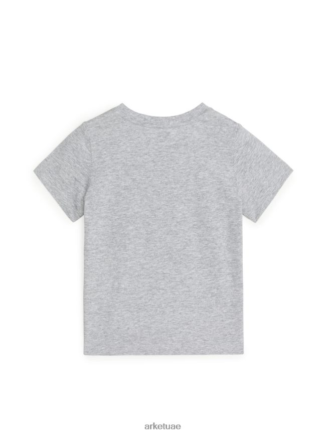 ملابس عبد اللطيف ARKET أطفال تي شيرت برقبة دائرية مزيج الرمادي BXB8481531