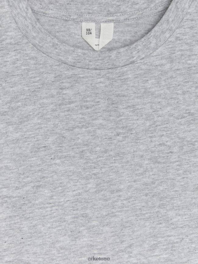 ملابس عبد اللطيف ARKET أطفال تي شيرت برقبة دائرية مزيج الرمادي BXB8481531
