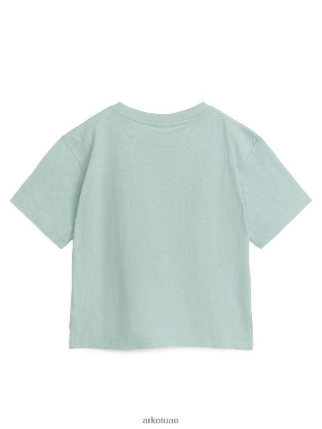 ملابس عبد اللطيف ARKET أطفال تي شيرت فضفاض من مزيج الكتان نعناع BXB8481461