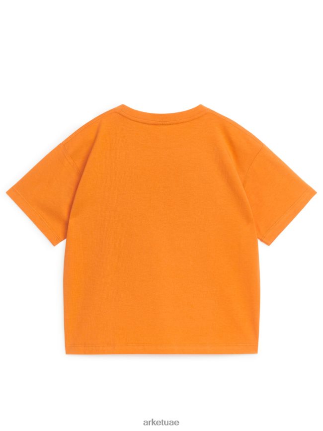 ملابس عبد اللطيف ARKET أطفال تي شيرت كبير الحجم برتقالي/روبوتات BXB8481482
