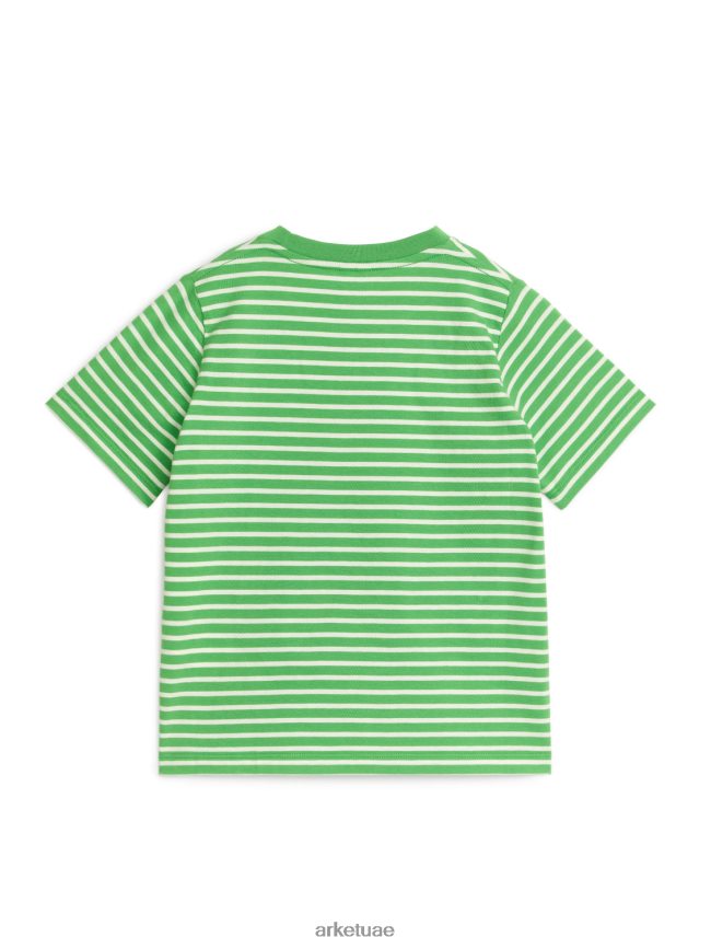 ملابس عبد اللطيف ARKET أطفال تي شيرت مخطط أخضر/أبيض BXB8481501