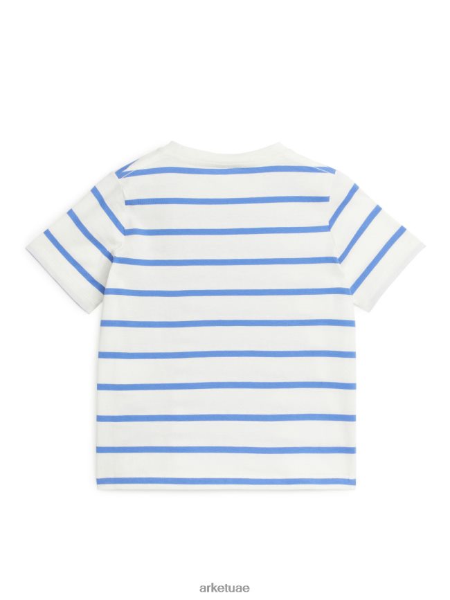 ملابس عبد اللطيف ARKET أطفال تي شيرت مخطط ابيض ازرق BXB8481477