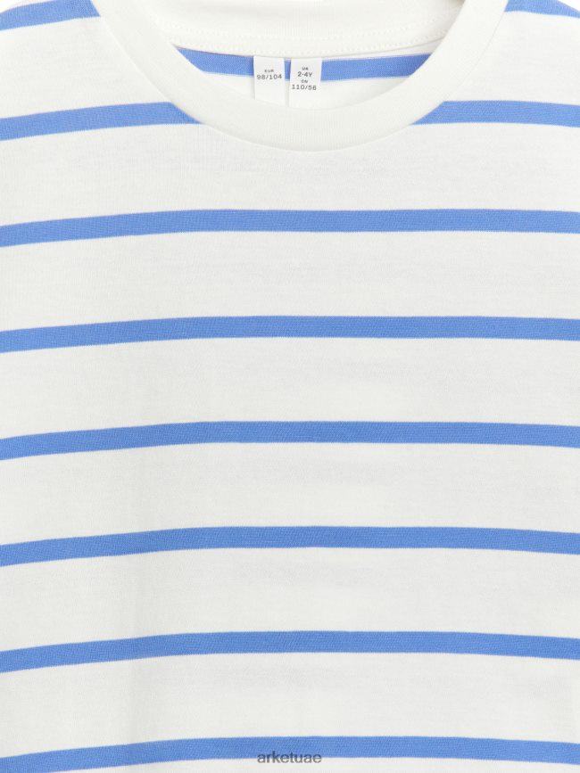 ملابس عبد اللطيف ARKET أطفال تي شيرت مخطط ابيض ازرق BXB8481477