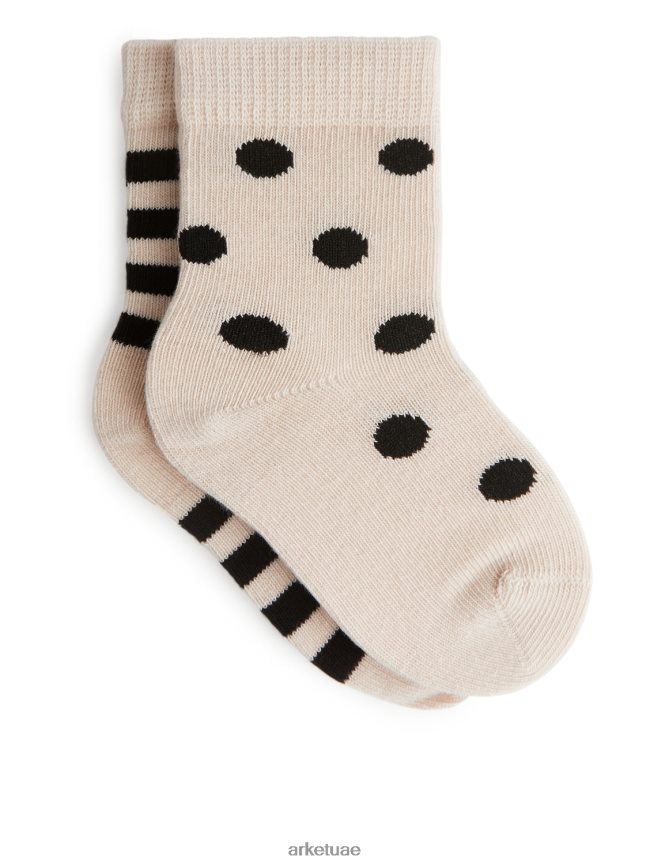 ملابس عبد اللطيف ARKET أطفال جوارب منقطة، زوجان بيج/نقاط BXB8481779