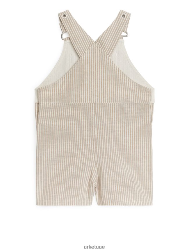 ملابس عبد اللطيف ARKET أطفال دنغري قطن قصير بيج/أبيض BXB8481714