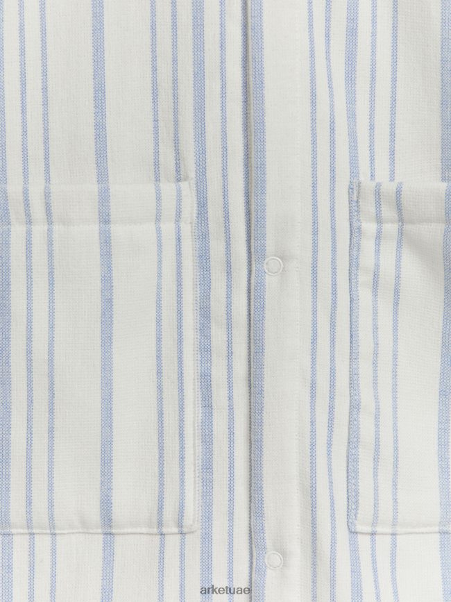 ملابس عبد اللطيف ARKET أطفال رداء الشاطئ القطني ابيض ازرق BXB8481667