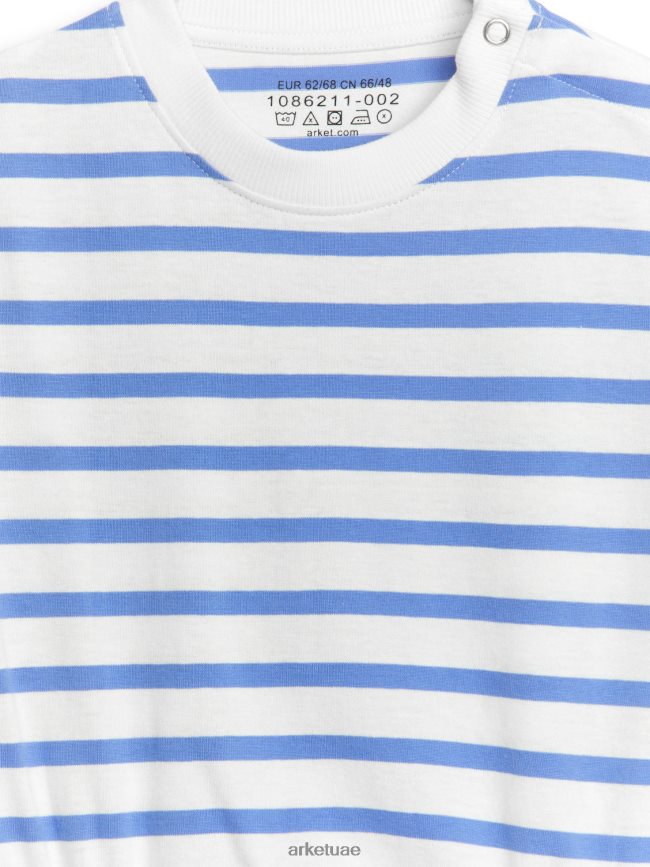 ملابس عبد اللطيف ARKET أطفال رومبير جيرسي بأكمام قصيرة أزرق أبيض BXB8481751