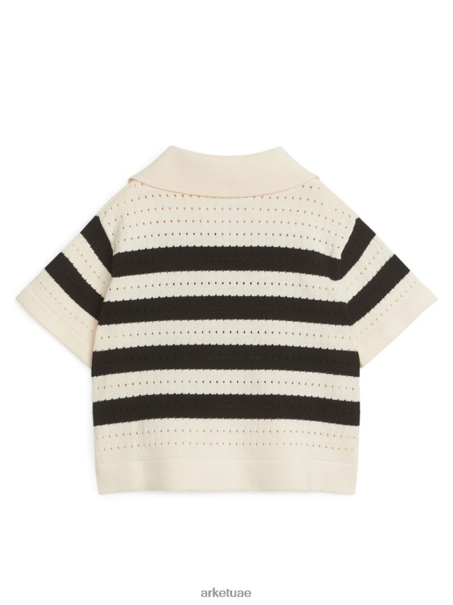 ملابس عبد اللطيف ARKET أطفال سترة بونتيل قصيرة الأكمام شريط أسود BXB8481480