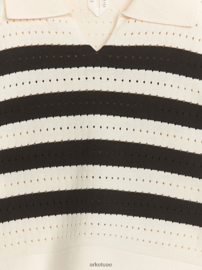 ملابس عبد اللطيف ARKET أطفال سترة بونتيل قصيرة الأكمام شريط أسود BXB8481480