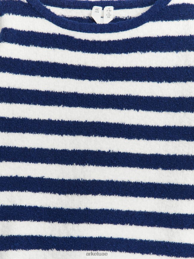 ملابس عبد اللطيف ARKET أطفال سترة غامضة ذات تصميم يشبه الصندوق أزرق غامق/أبيض BXB8481511