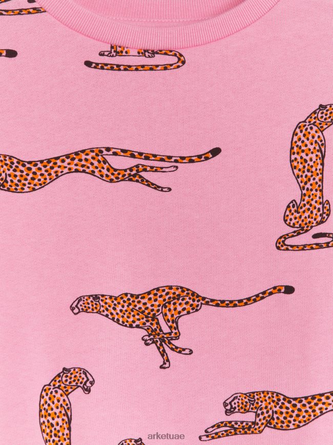 ملابس عبد اللطيف ARKET أطفال سترة كبيرة الحجم وردي/الفهد BXB8481440