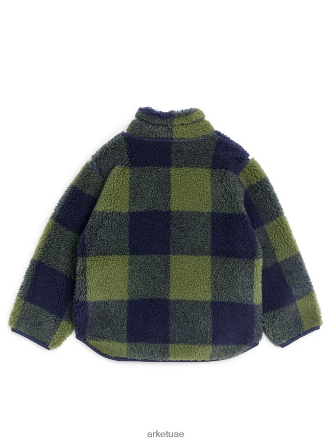 ملابس عبد اللطيف ARKET أطفال سترة كومة كاروهات كاكي/أزرق BXB8481680