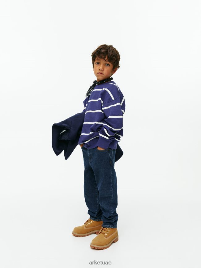 ملابس عبد اللطيف ARKET أطفال سترة مريحة أزرق غامق/أوف وايت BXB8481516