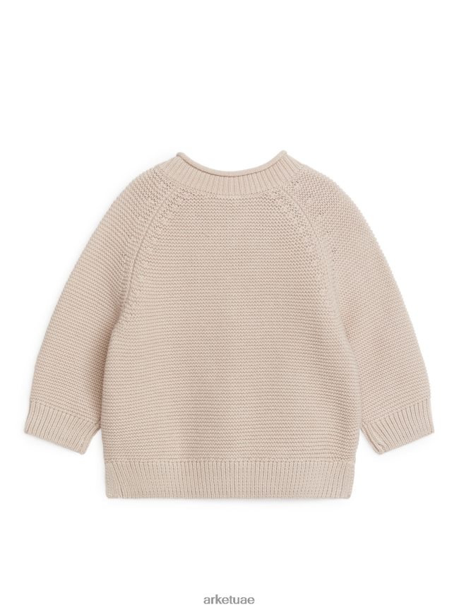 ملابس عبد اللطيف ARKET أطفال سترة من القطن المحبوك اللون البيج BXB8481764