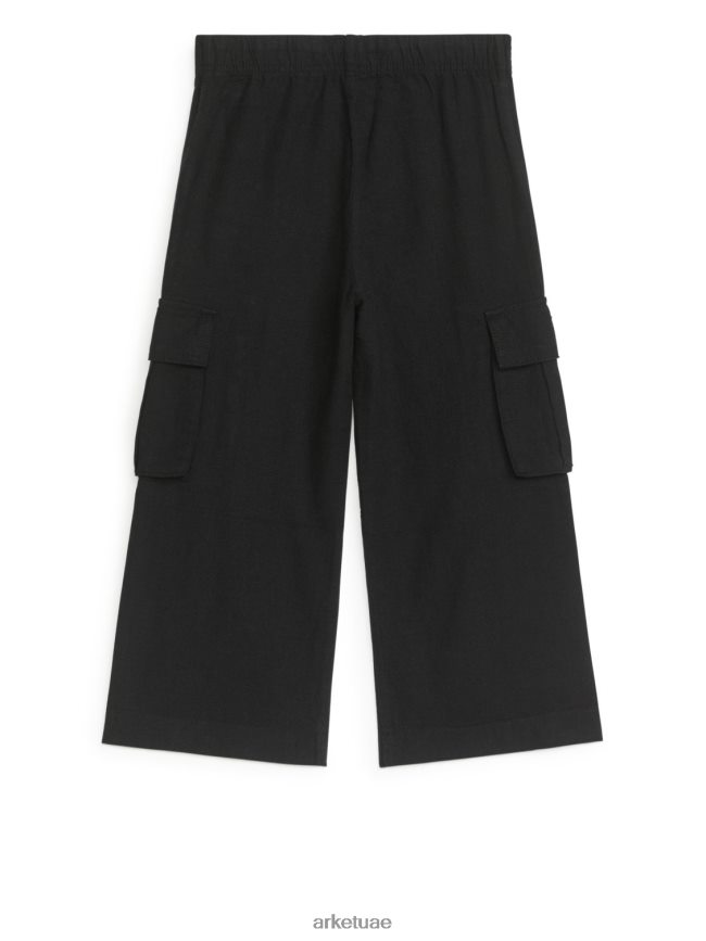 ملابس عبد اللطيف ARKET أطفال سراويل الكتان فائدة أسود BXB8481563