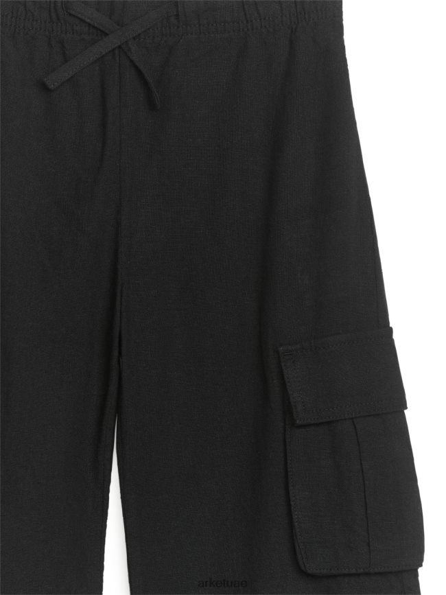 ملابس عبد اللطيف ARKET أطفال سراويل الكتان فائدة أسود BXB8481563