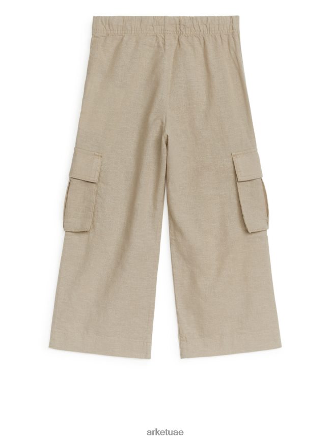 ملابس عبد اللطيف ARKET أطفال سراويل الكتان فائدة اللون البيج BXB8481564