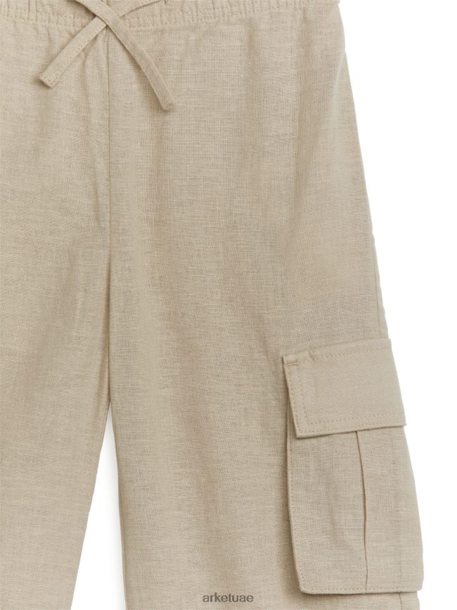 ملابس عبد اللطيف ARKET أطفال سراويل الكتان فائدة اللون البيج BXB8481564