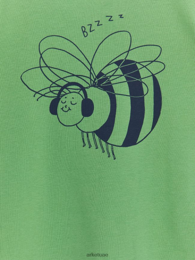 ملابس عبد اللطيف ARKET أطفال طقم بيجامة جيرسي قصير الأخضر / نحلة BXB8481663