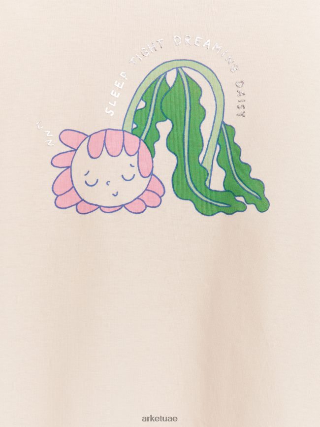 ملابس عبد اللطيف ARKET أطفال طقم بيجامة جيرسي قصير برتقالي فاتح/زهرة BXB8481664