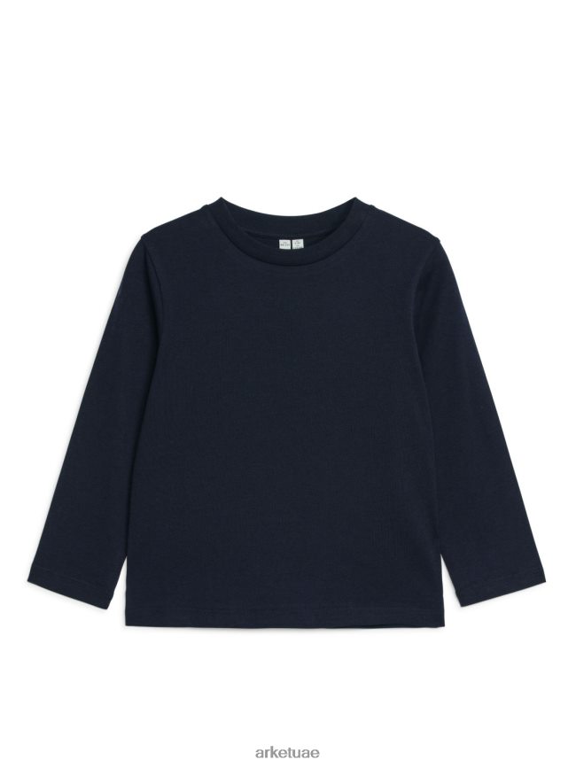 ملابس عبد اللطيف ARKET أطفال طقم تي شيرت بأكمام طويلة مكون من 2 أزرق غامق/بيج BXB8481518