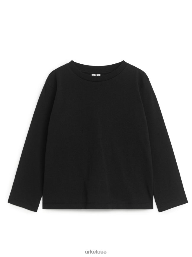 ملابس عبد اللطيف ARKET أطفال طقم تي شيرت بأكمام طويلة مكون من 2 خطوط سوداء/بيج BXB8481520