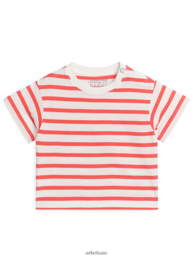 ملابس عبد اللطيف ARKET أطفال طقم تيشيرت قطن قطعتين بيج فاتح/أبيض/أحمر BXB8481758