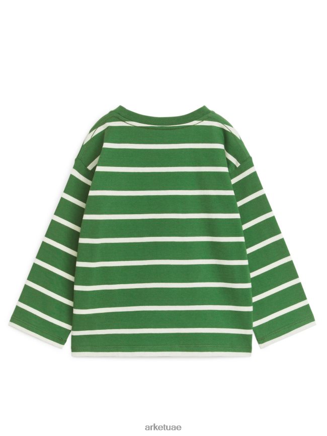 ملابس عبد اللطيف ARKET أطفال فانلة بكم طويل أخضر/خطوط BXB8481452