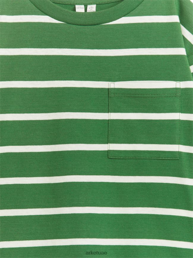 ملابس عبد اللطيف ARKET أطفال فانلة بكم طويل أخضر/خطوط BXB8481452