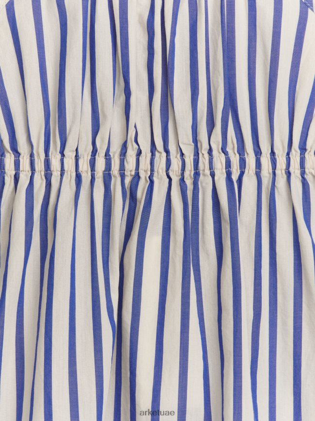 ملابس عبد اللطيف ARKET أطفال فستان الشمس المنسوج خطوط زرقاء BXB8481368