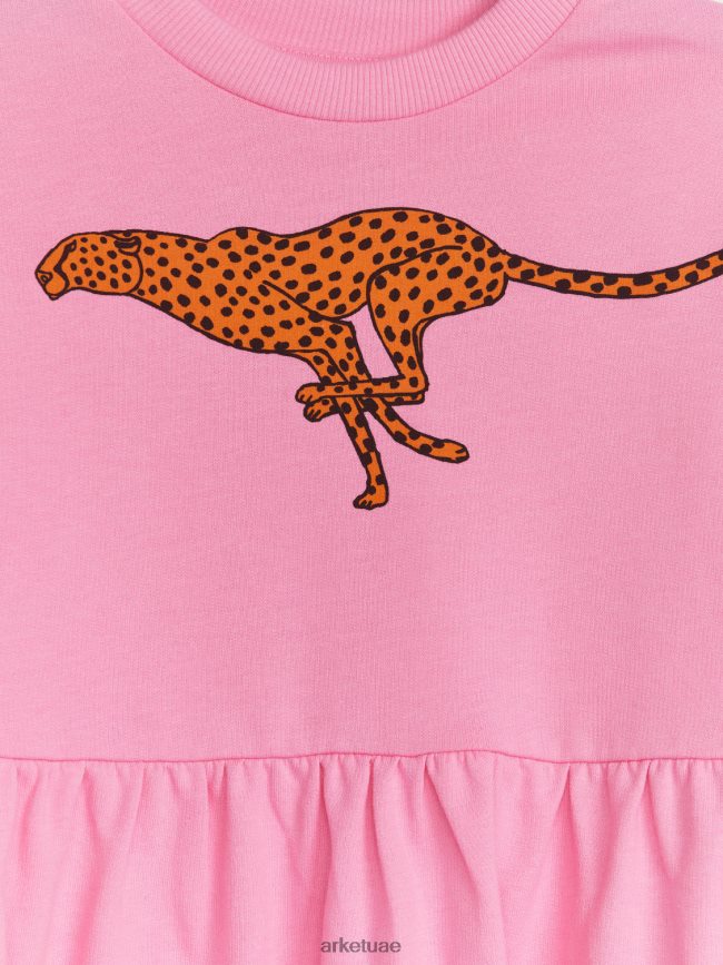 ملابس عبد اللطيف ARKET أطفال فستان تيري مدموج وردي/الفهد BXB8481374