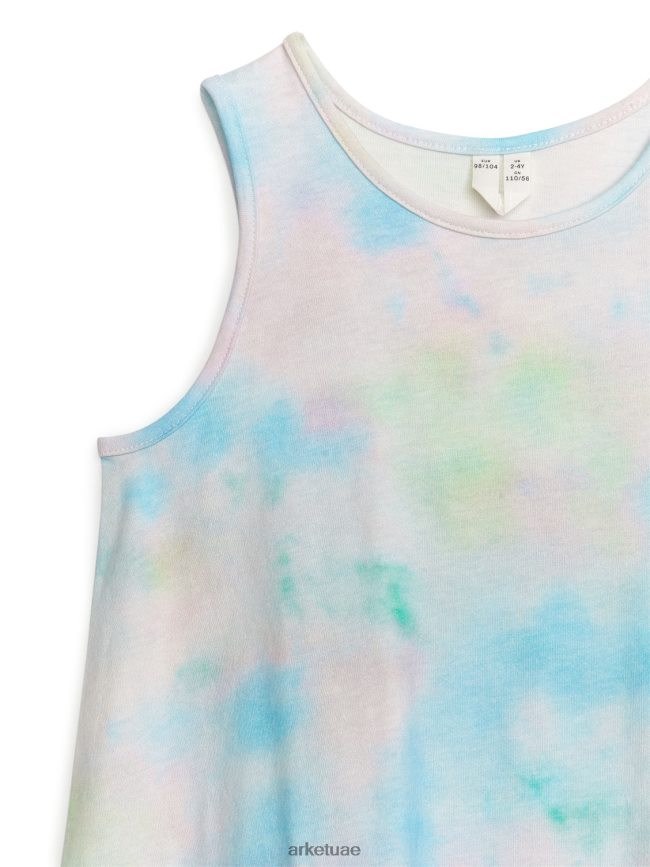 ملابس عبد اللطيف ARKET أطفال فستان جيرسي مزين أبيض/صبغ التعادل BXB8481370