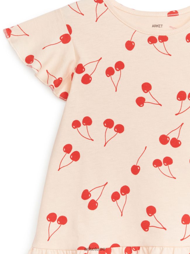 ملابس عبد اللطيف ARKET أطفال فستان جيرسيه مكشكش برتقالي فاتح / كرز BXB8481690