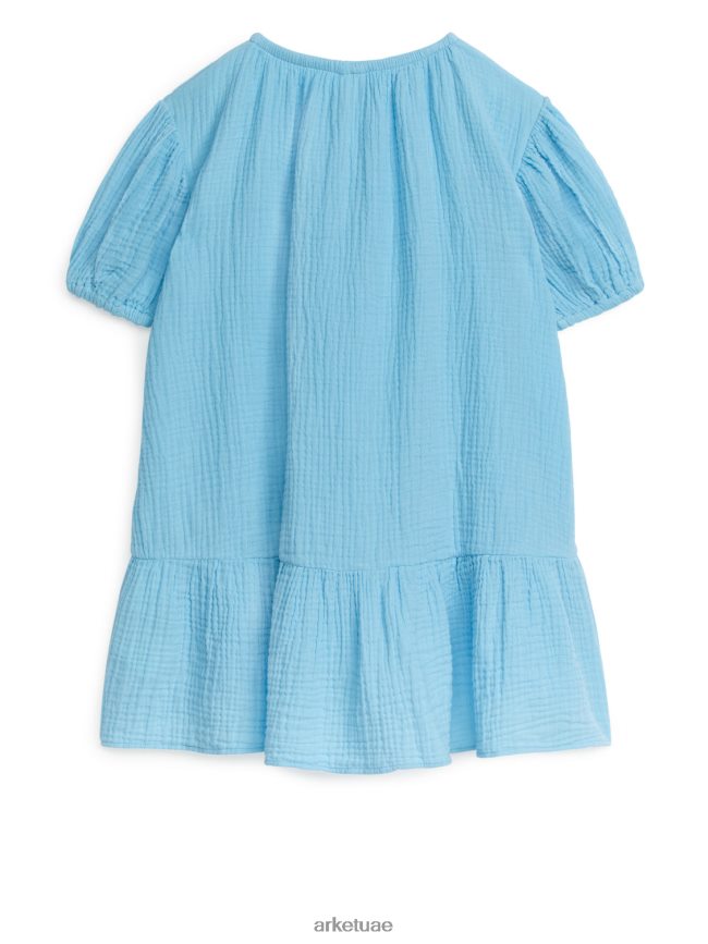 ملابس عبد اللطيف ARKET أطفال فستان من القطن الموسلين أزرق فاتح BXB8481379