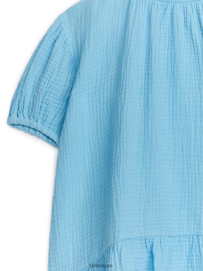 ملابس عبد اللطيف ARKET أطفال فستان من القطن الموسلين أزرق فاتح BXB8481379