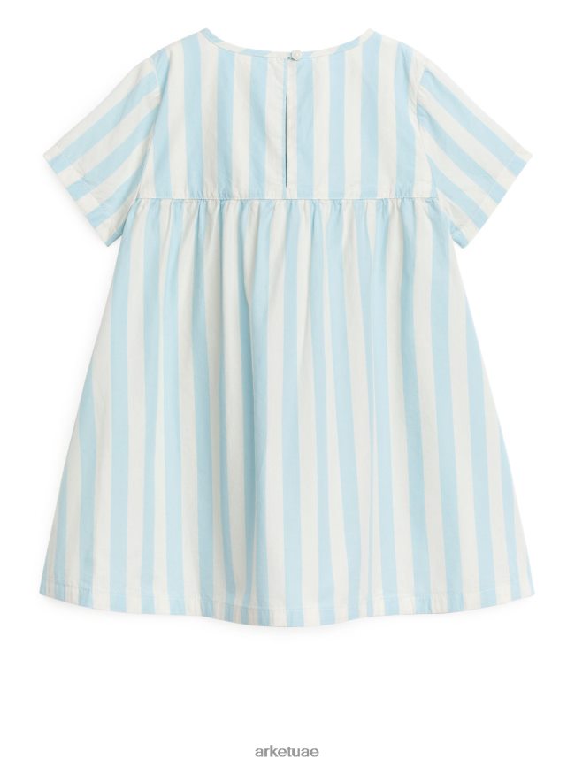 ملابس عبد اللطيف ARKET أطفال فستان من قطن البوبلين أبيض/أزرق فاتح BXB8481372
