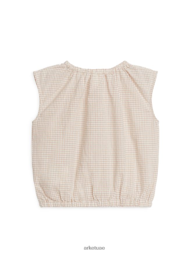 ملابس عبد اللطيف ARKET أطفال قمة النسيج القطني بلا أكمام بيج/مربع BXB8481702