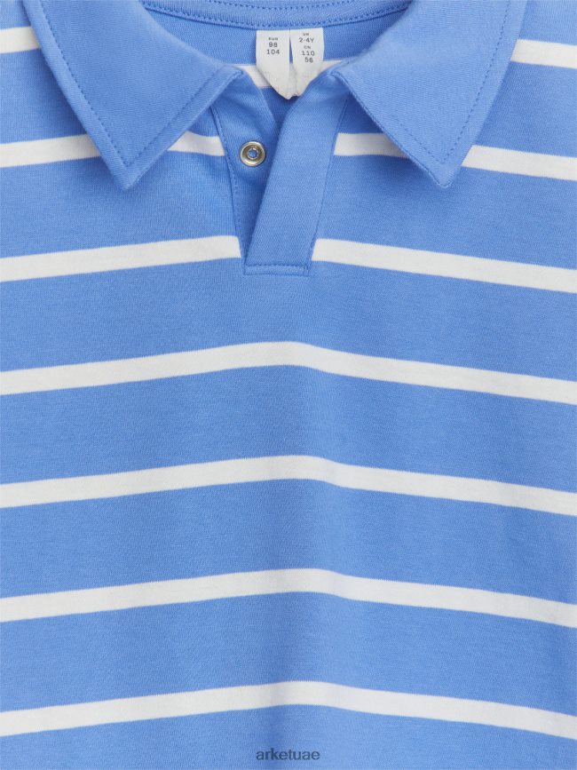 ملابس عبد اللطيف ARKET أطفال قميص بولو بأكمام قصيرة أزرق أبيض BXB8481436