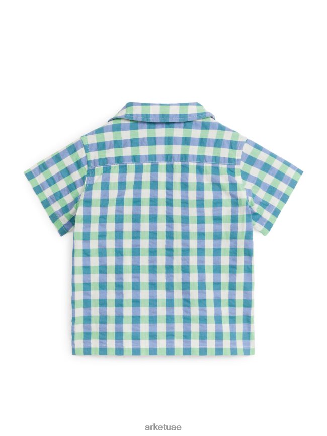 ملابس عبد اللطيف ARKET أطفال قميص قطني أخضر/أزرق BXB8481704