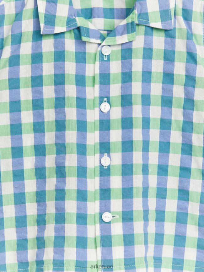 ملابس عبد اللطيف ARKET أطفال قميص قطني أخضر/أزرق BXB8481704